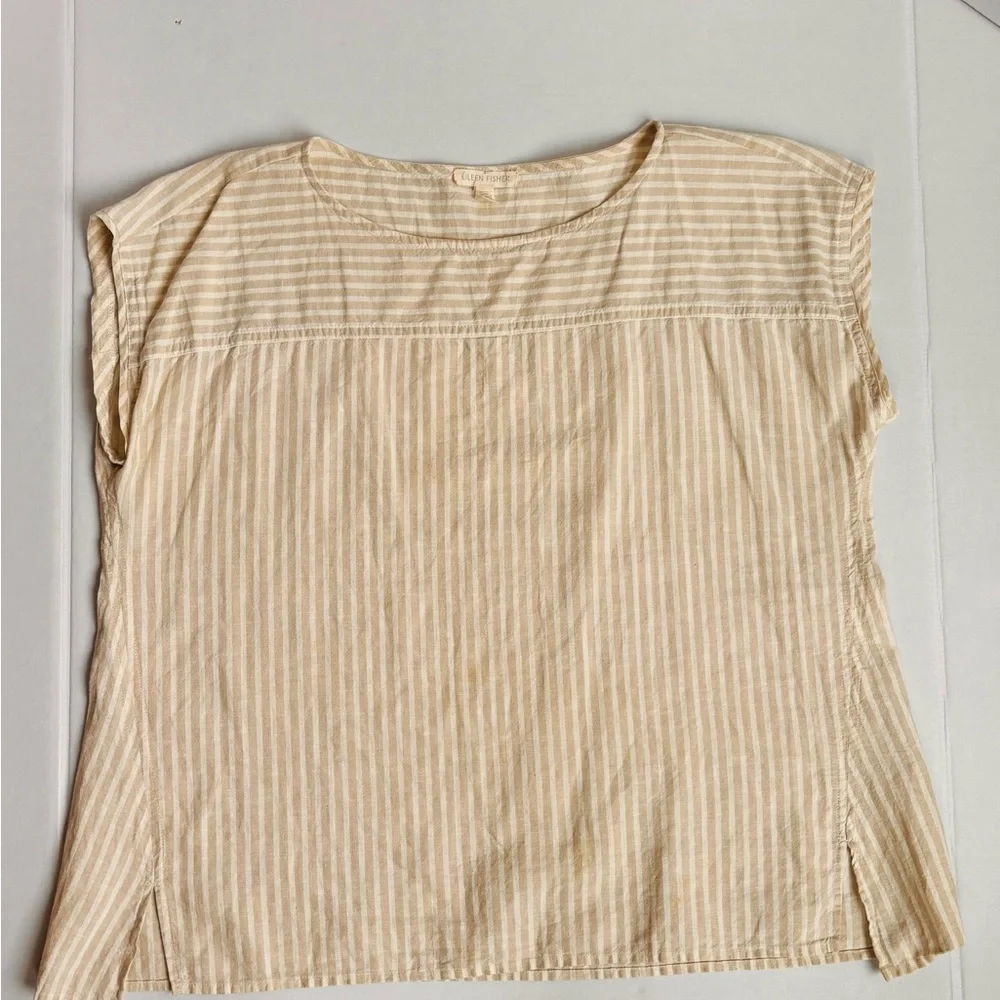 vintage eileen fisher organic washed linen top - Picture 1 of 4